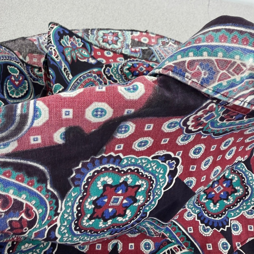 Wrangler Cowboy Cut Shirt Mens 16x35 Multicolor Paisley Western XLong Tails * - Picture 9 of 11